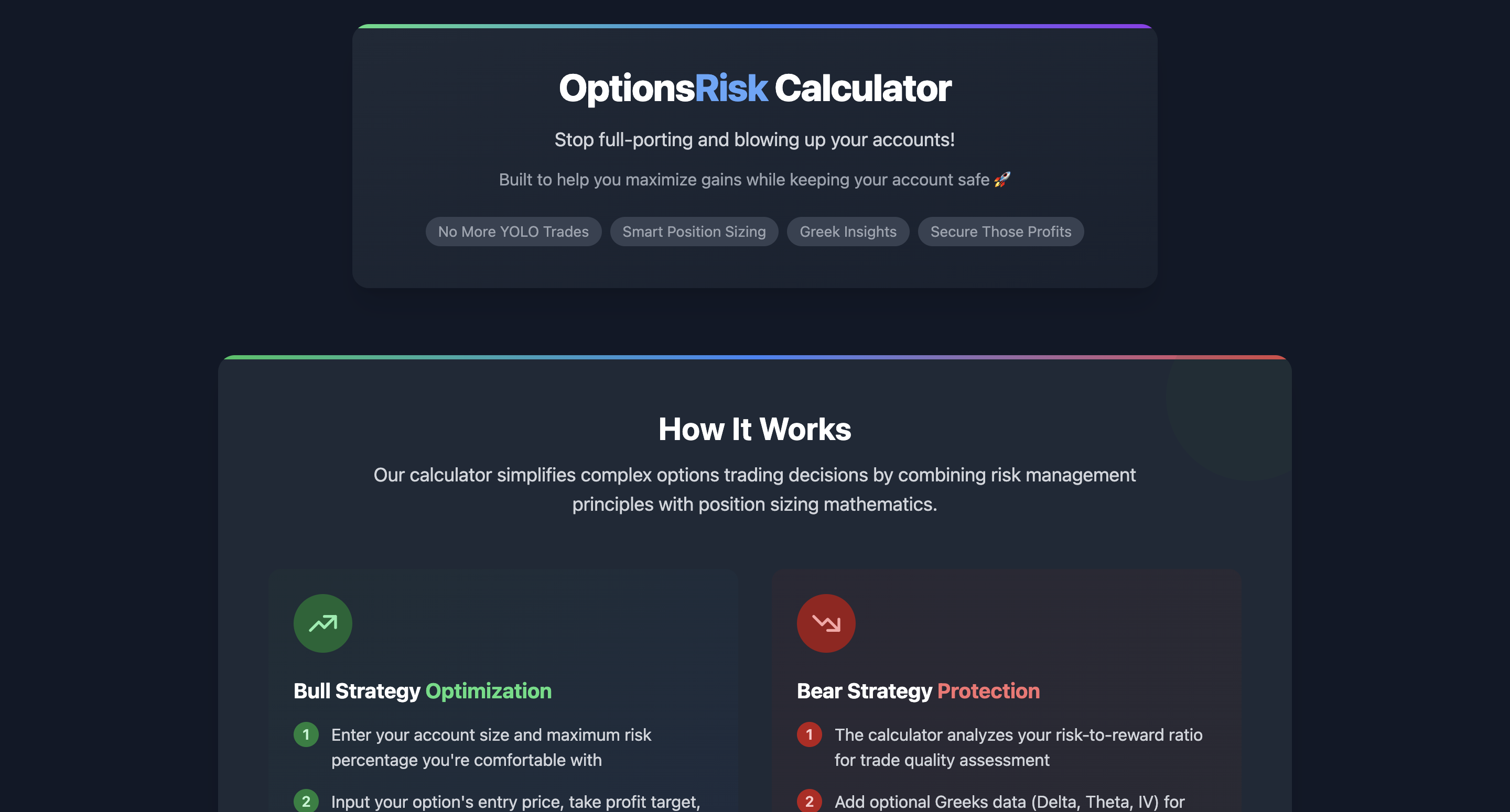 OptionsRisk Calculator